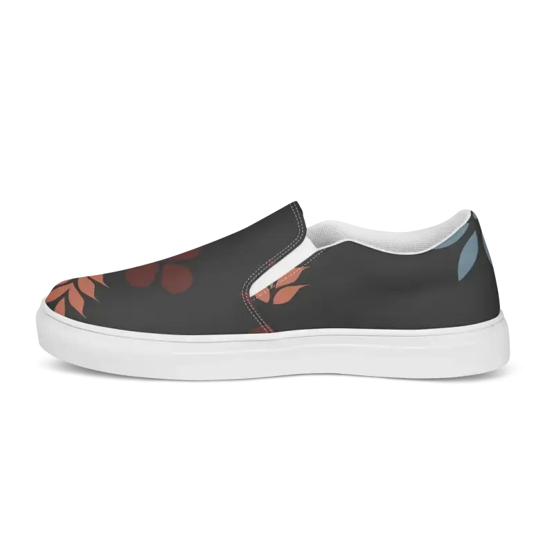 Floral Print Womens Canvas Slip on Shoes