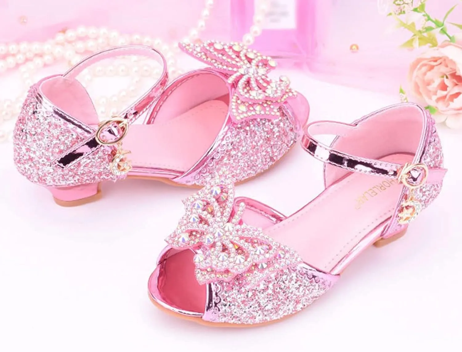 Flower Girl Shoes Girls Dress Shoes Toddler Mary Jane Heel Ballet Flat for School Party Dress Shoes Sandals for Girls