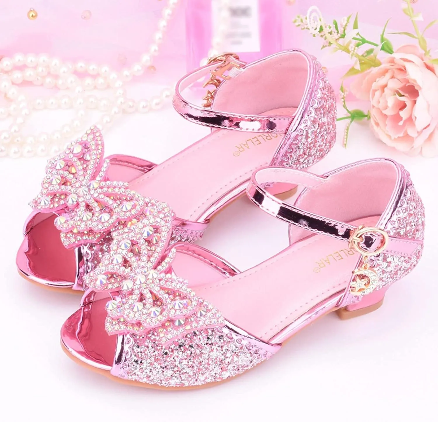 Flower Girl Shoes Girls Dress Shoes Toddler Mary Jane Heel Ballet Flat for School Party Dress Shoes Sandals for Girls