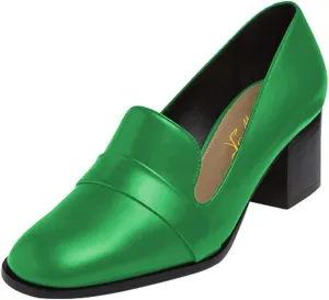FOWT Women's Loafer Slip Ons Closed Round Toe Block Chunky Heels Pumps Comfort Walking Formal Casual Shoes Size 4-15 US