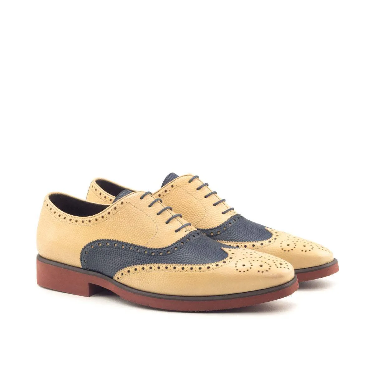 Full Brogue-Pebble Grain, Blue, Brown-Wholesale