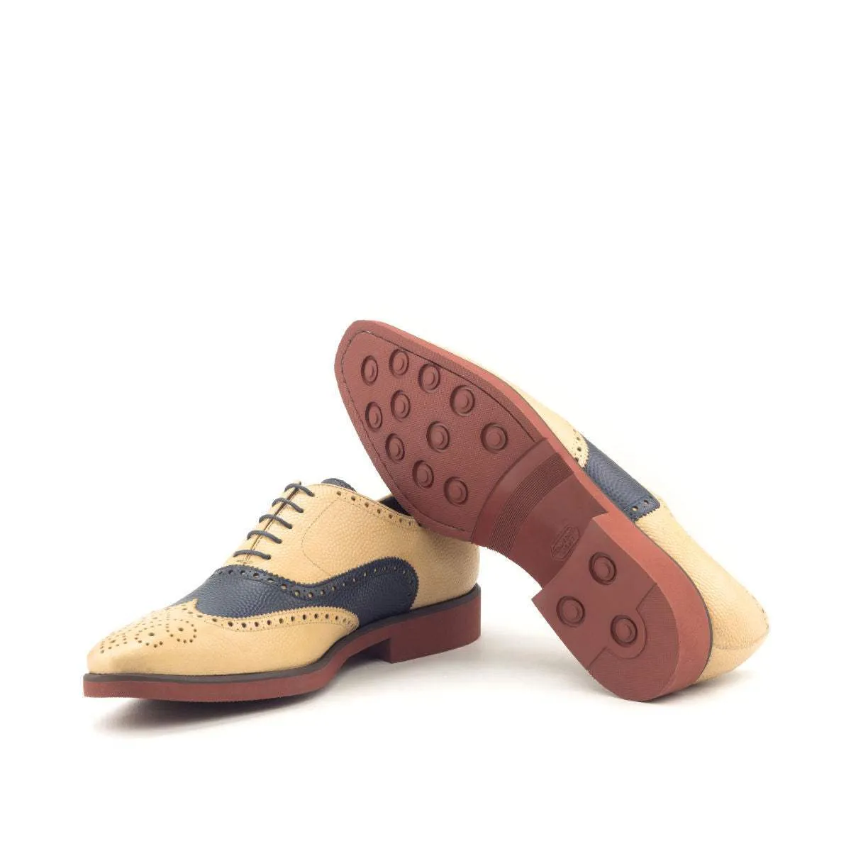 Full Brogue-Pebble Grain, Blue, Brown-Wholesale