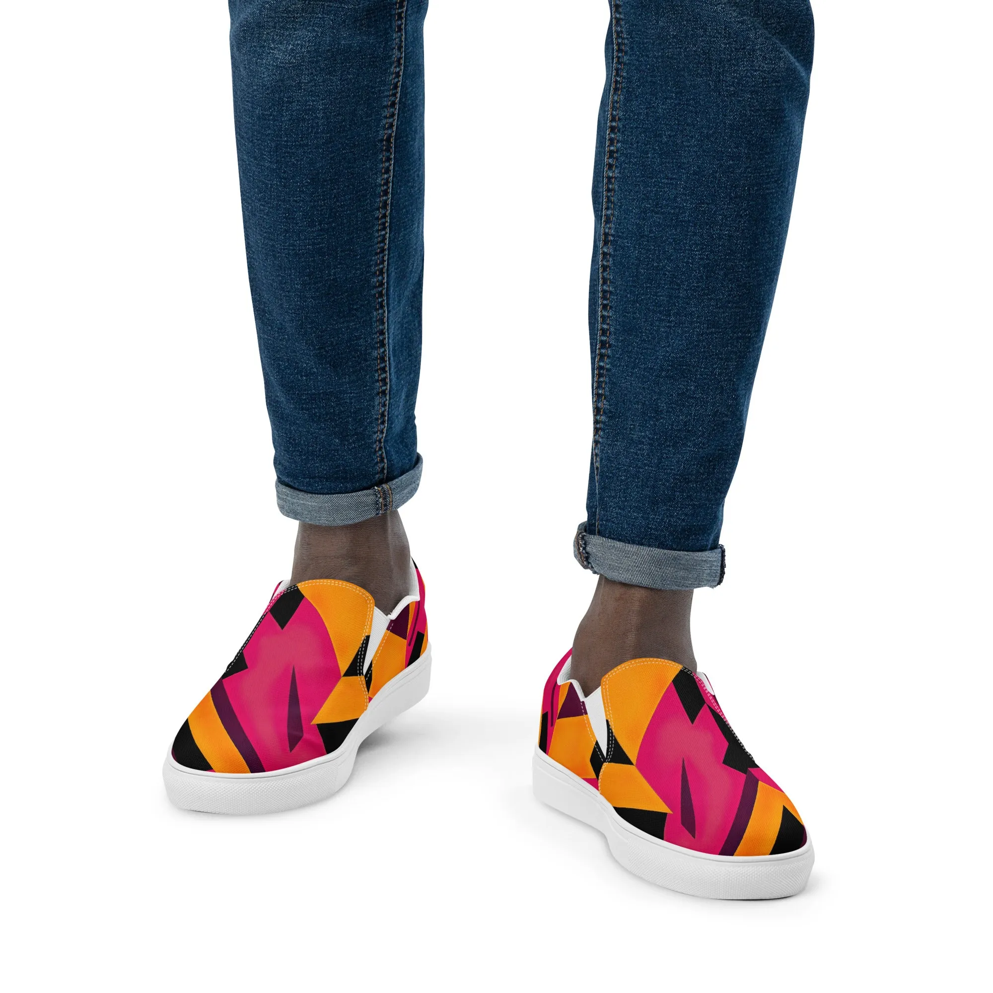 Fusia Kente Men’s slip-on canvas shoes