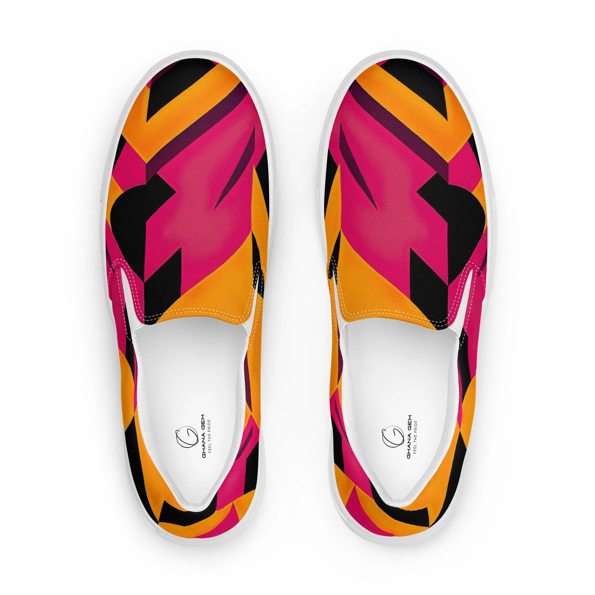 Fusia Kente Men’s slip-on canvas shoes