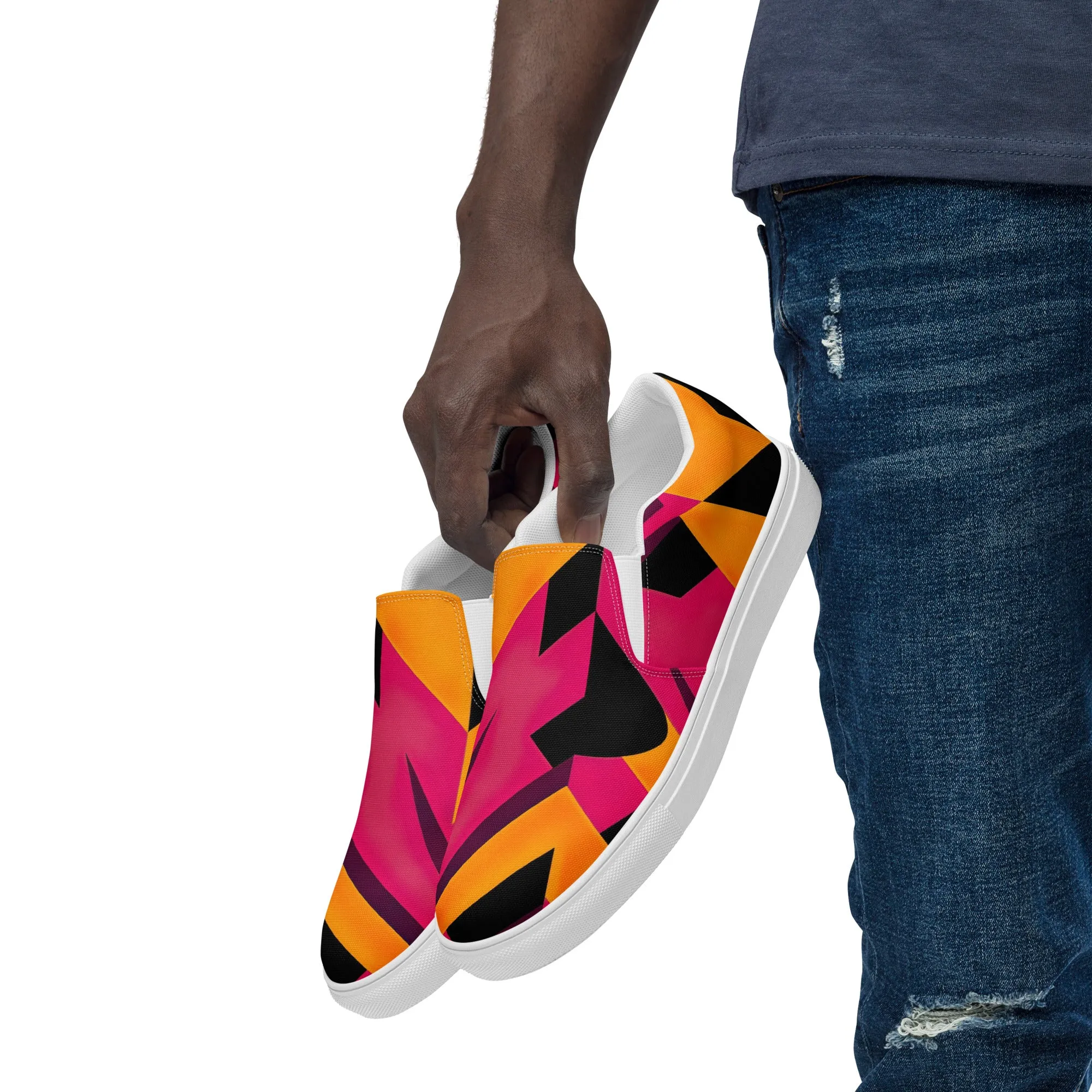 Fusia Kente Men’s slip-on canvas shoes