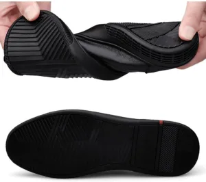 Genuine Leather Men Casual Shoes Italian Men Loafers Moccasins Breathable Slip on Black Driving Shoes