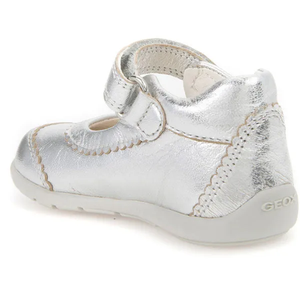 Geox B Kaytan Silver Velcro Shoes
