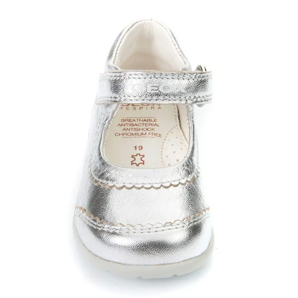 Geox B Kaytan Silver Velcro Shoes