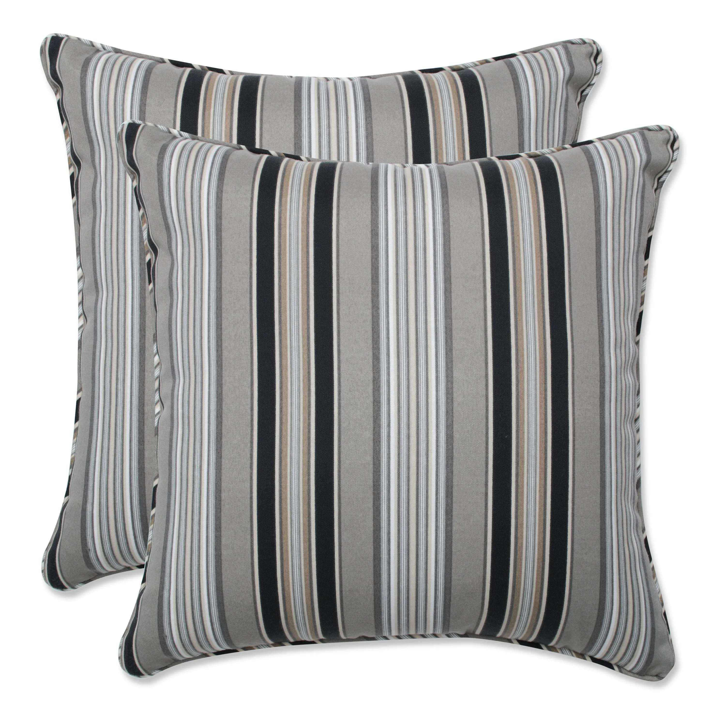 Getaway Stripe Black 18.5-Inch Throw Pillow (Set Of 2)