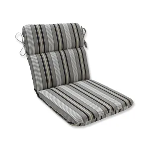 Getaway Stripe Black Rounded Corners Chair Cushion