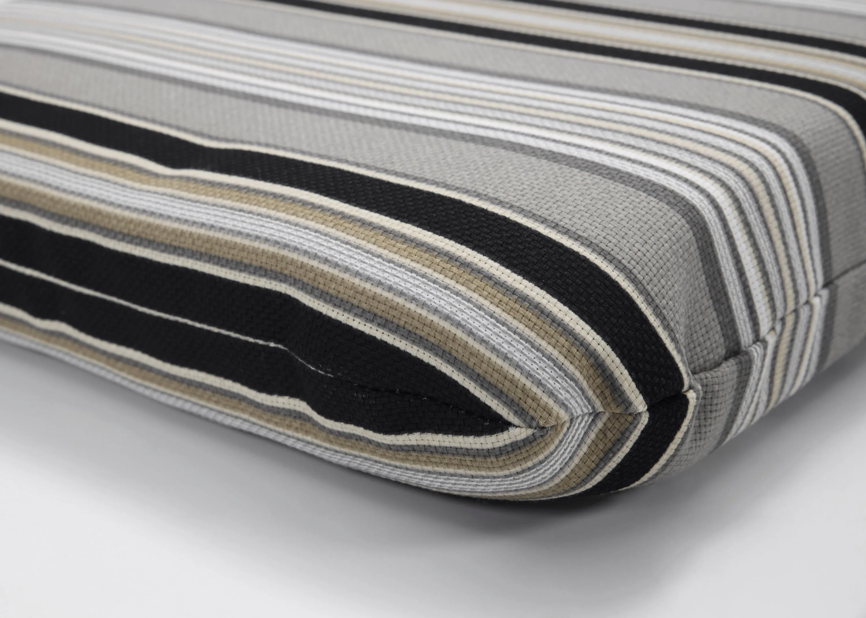 Getaway Stripe Black Rounded Corners Chair Cushion