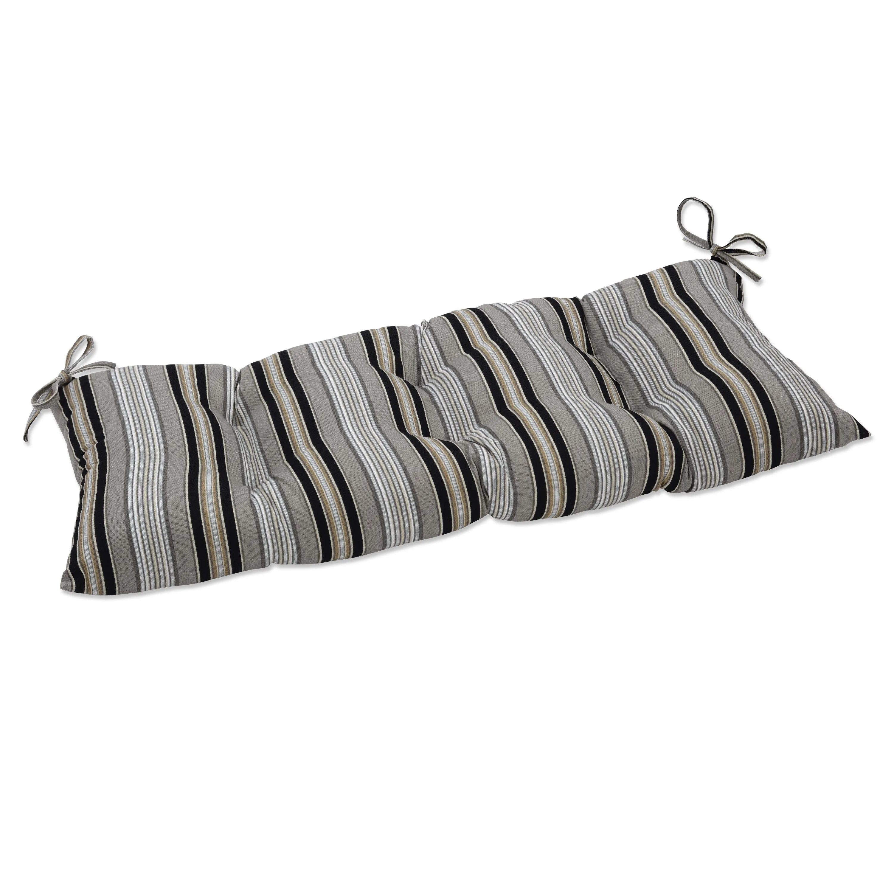 Getaway Stripe Black Tufted Bench/Swing Cushion