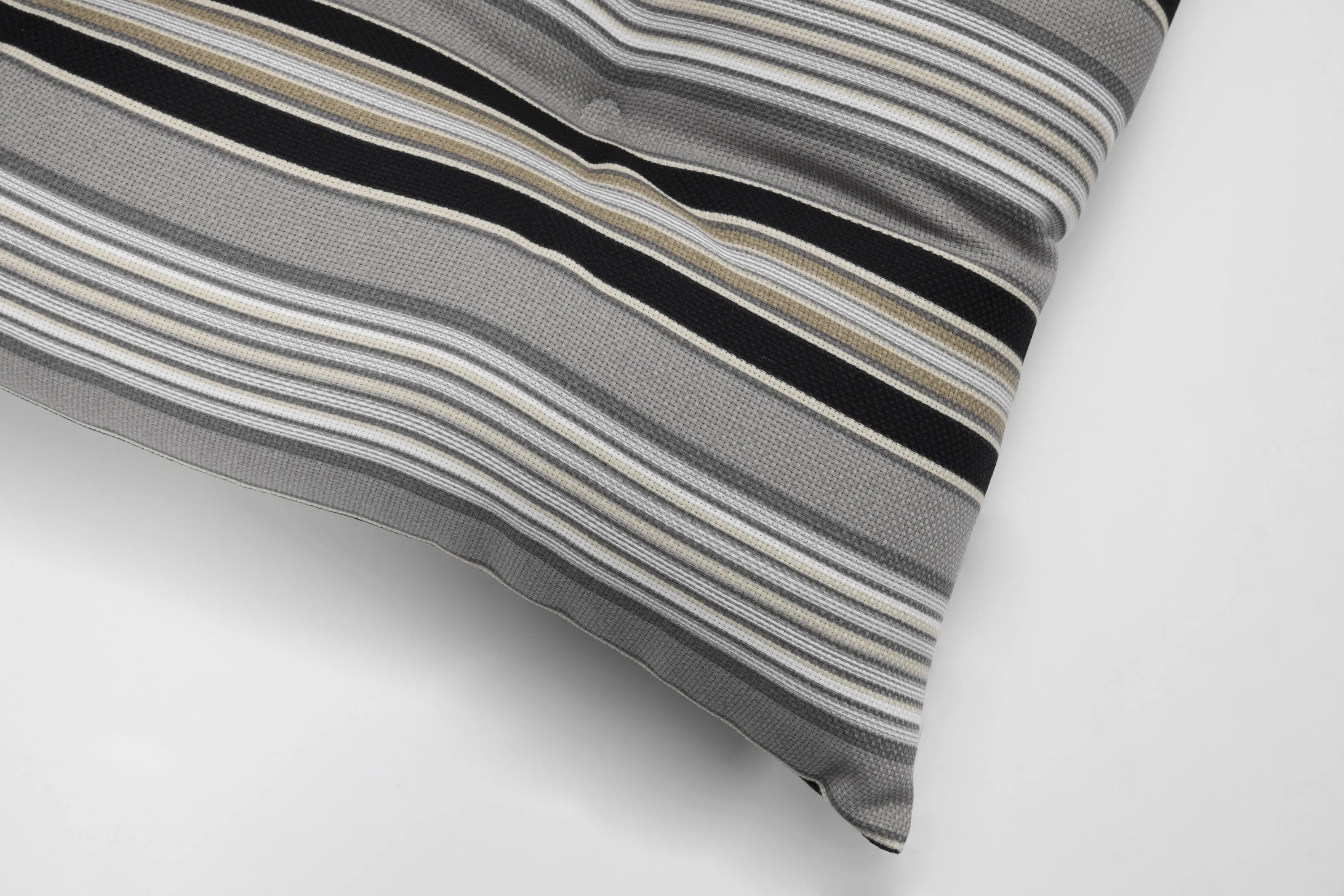 Getaway Stripe Black Tufted Bench/Swing Cushion