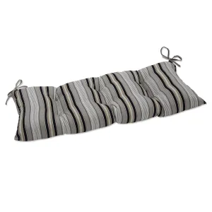 Getaway Stripe Black Tufted Bench/Swing Cushion