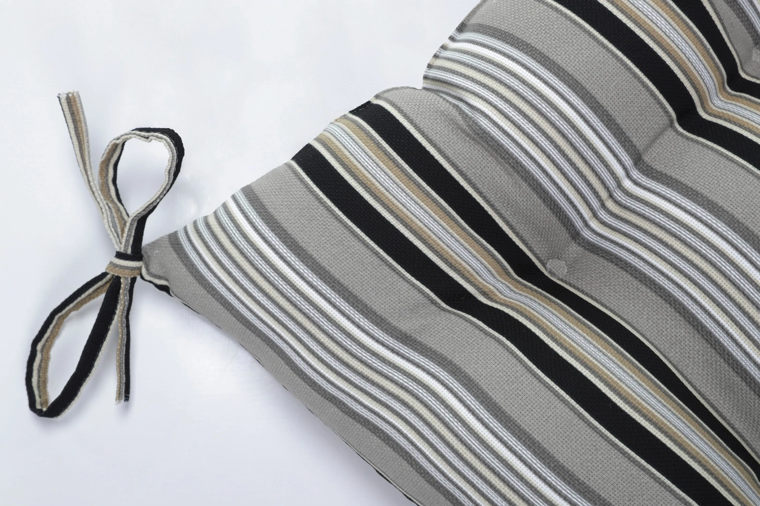 Getaway Stripe Black Tufted Bench/Swing Cushion