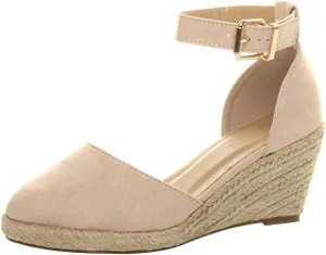 Gibobby Espadrille Wedge,Womens Wedges Sandals Espadrilles Platform Closed Toe Ankle Strap Slingback Summer Casual Sandals