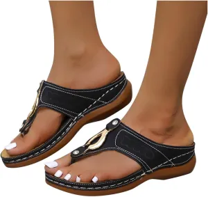 Gibobby Gladiator Sandals for Women,Open Toe Slip On Platform Sandals Espadrilles Zipper Wedges Shallow Beach Shoes