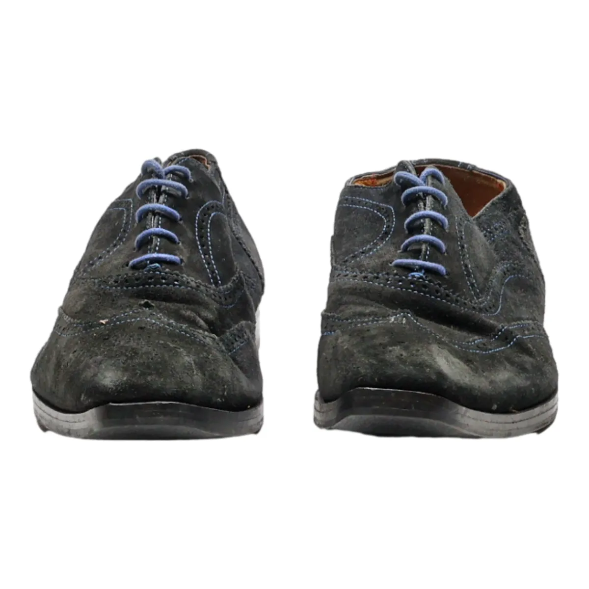 GIORGIO Brogue Shoes Black Suede Mens UK 7.5