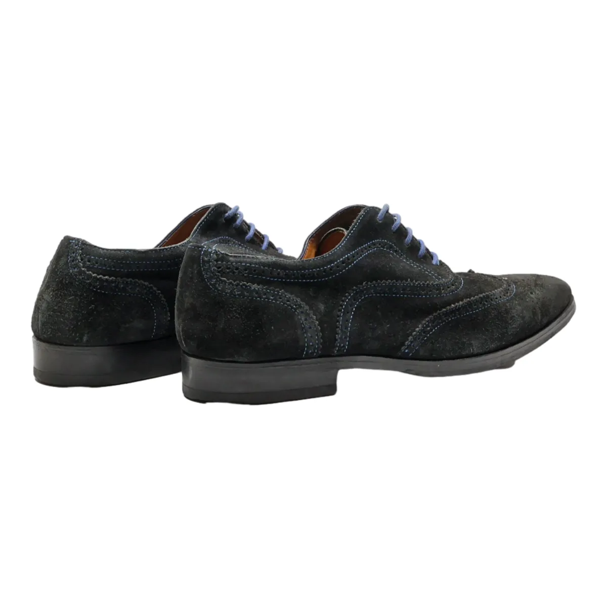 GIORGIO Brogue Shoes Black Suede Mens UK 7.5