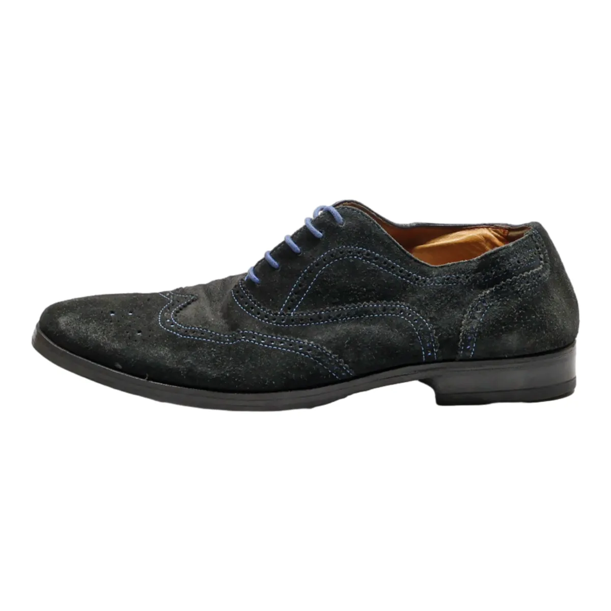 GIORGIO Brogue Shoes Black Suede Mens UK 7.5