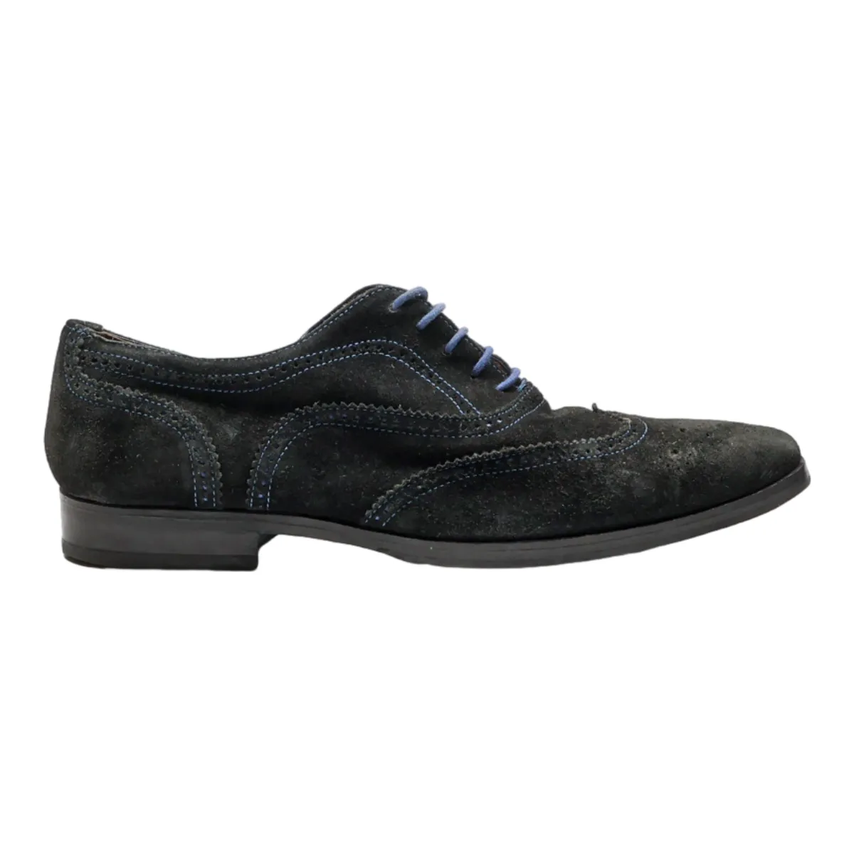 GIORGIO Brogue Shoes Black Suede Mens UK 7.5