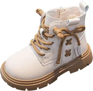 Girls Ankle Boots Side Zipper Cowboy Boots Non Slip Combat Boots Cute Short Boots for Toddler Little Kid Big Kid