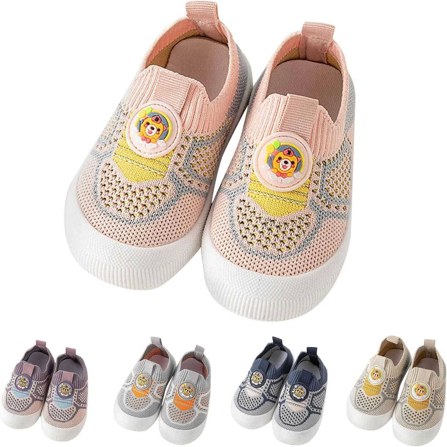 Girls Cartoon Shoes Toddler Girls Boys Sneakers Board Shoes Summer Mesh Surface Breathable Shoes Light Soft Sole