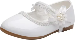 Girls Dress Mary Jane Shoes Toddler Hook and Loop Flower Flat Princess Little/Big Kid Wedding Performance Sandal