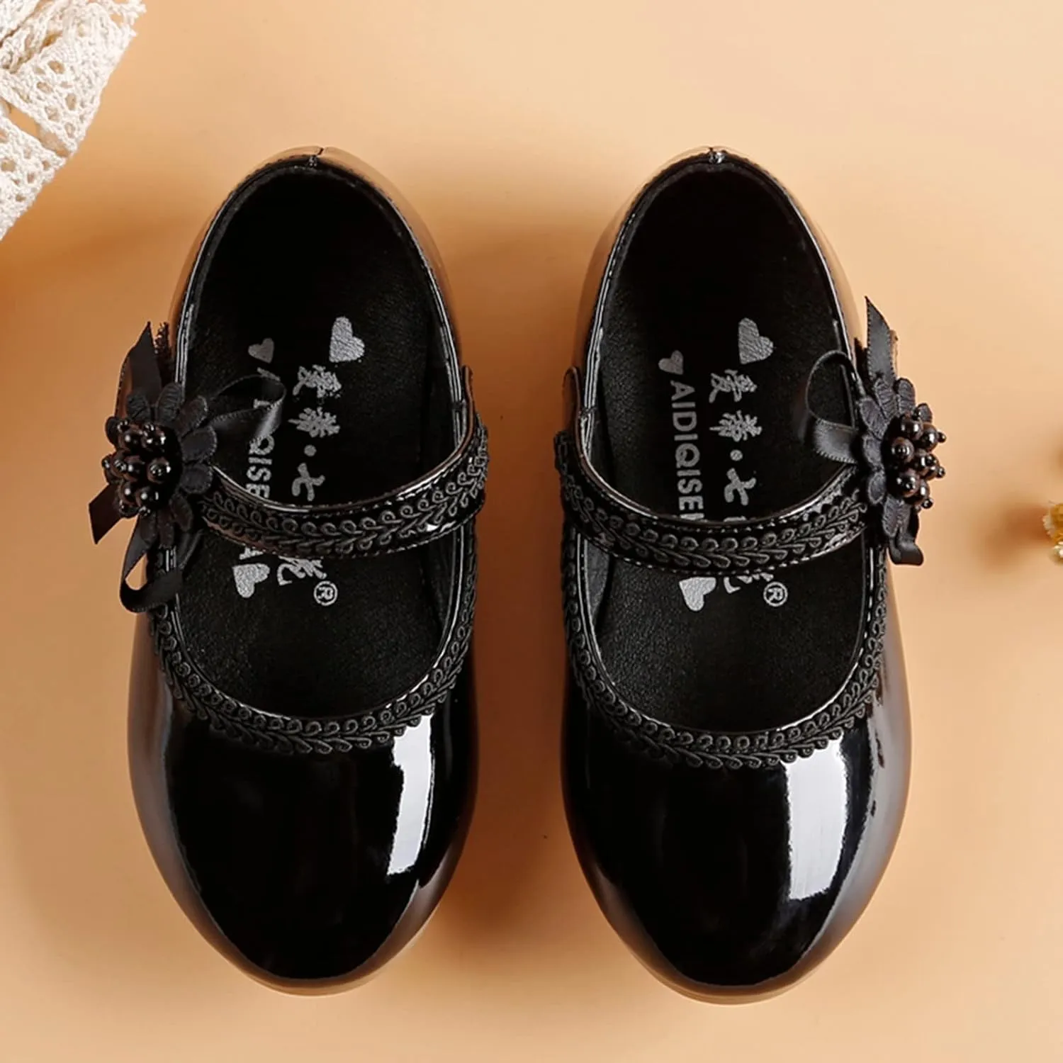 Girls Dress Mary Jane Shoes Toddler Hook and Loop Flower Flat Princess Little/Big Kid Wedding Performance Sandal