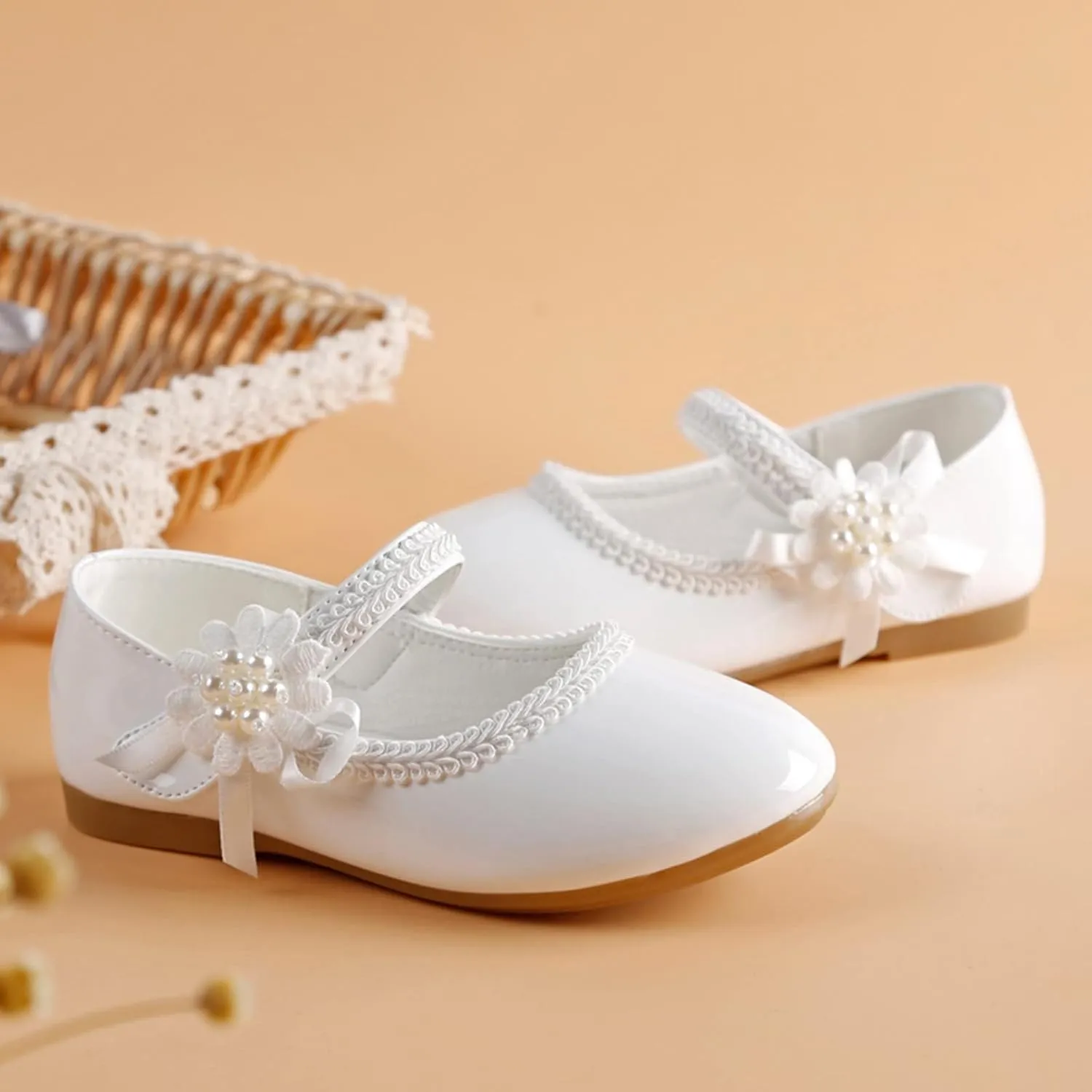 Girls Dress Mary Jane Shoes Toddler Hook and Loop Flower Flat Princess Little/Big Kid Wedding Performance Sandal