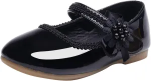 Girls Dress Mary Jane Shoes Toddler Hook and Loop Flower Flat Princess Little/Big Kid Wedding Performance Sandal