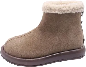 Girls Fuzzy Warm Winter Short Ankle Boots with Furry Faux Fr ining Booties Shoes for Kids Toddler Shoes Girls Boots