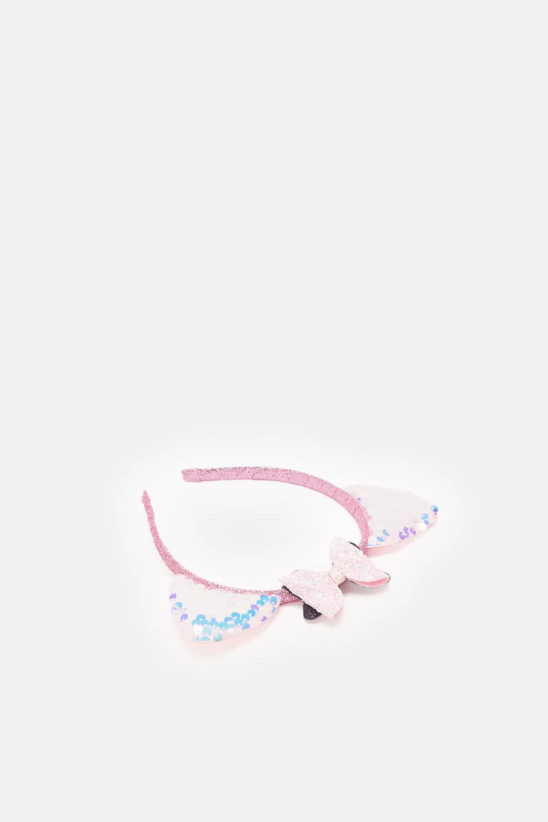 Girls Pink Bow Embellished Headband