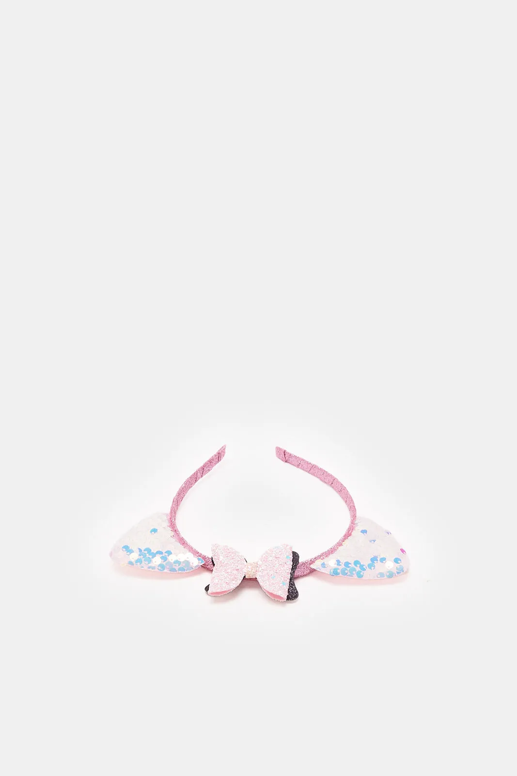 Girls Pink Bow Embellished Headband