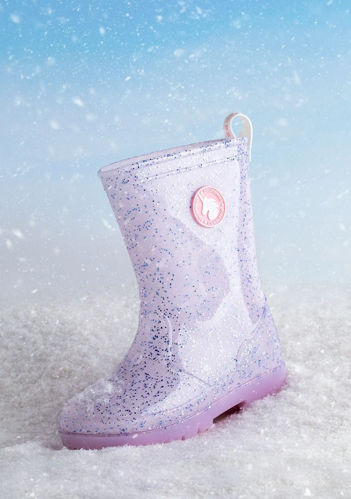 Girl's Pink With Lights Rain Boots