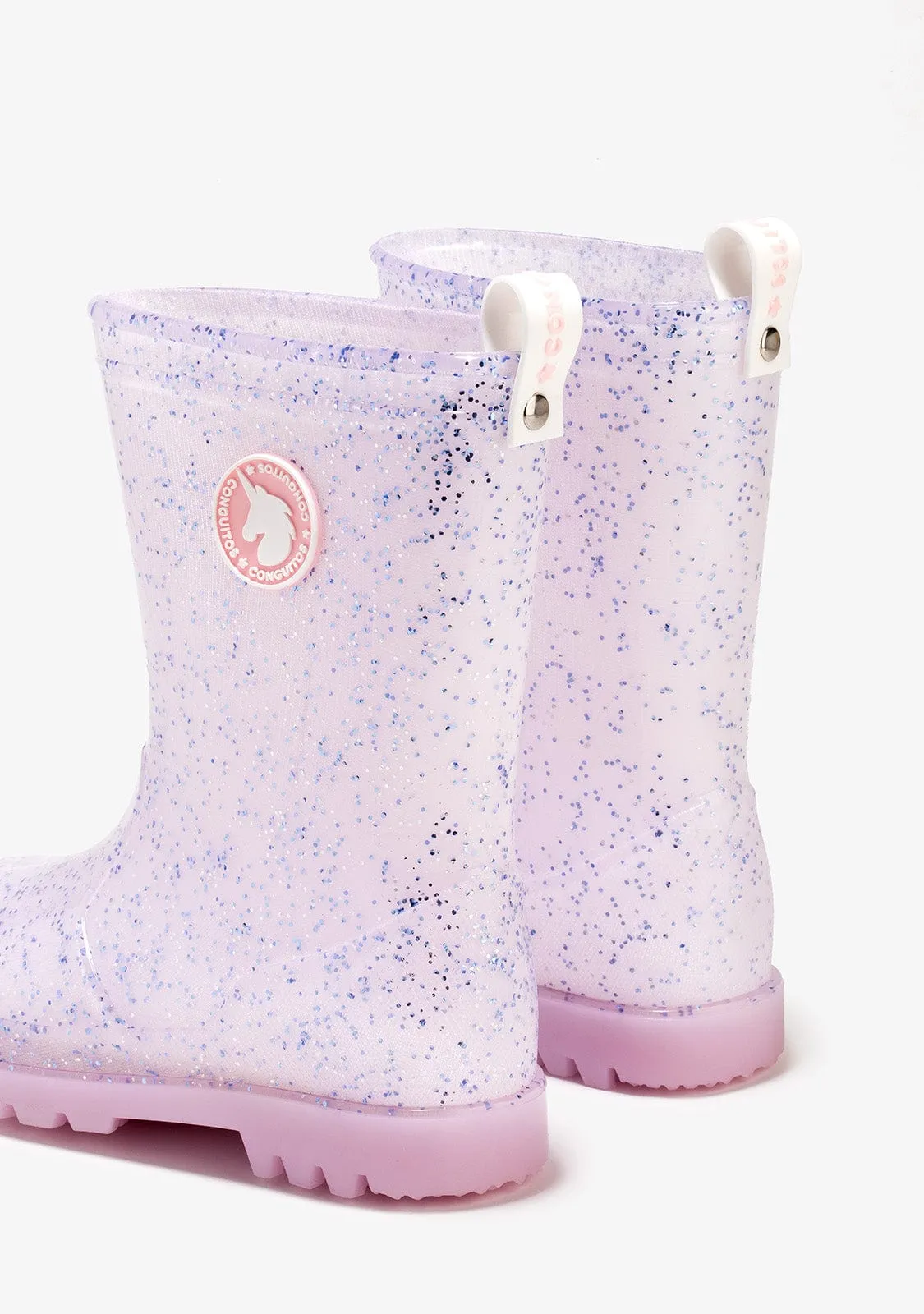 Girl's Pink With Lights Rain Boots