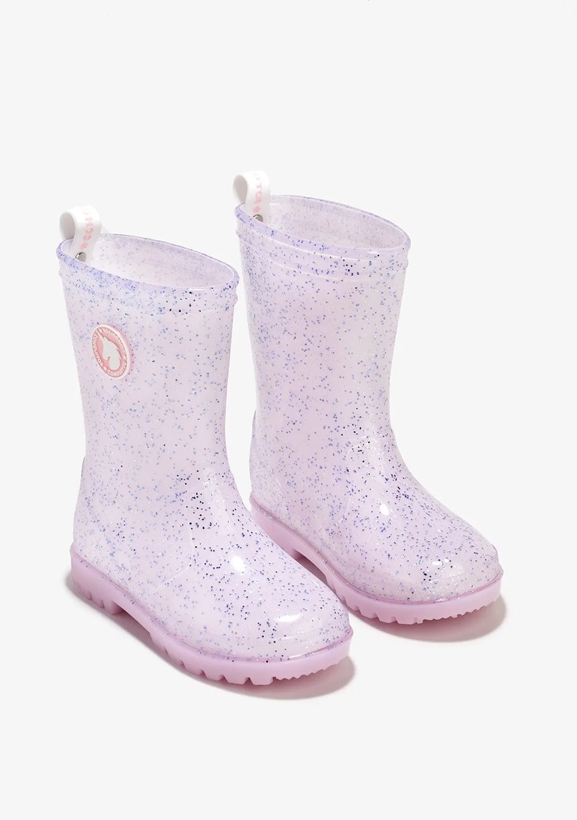 Girl's Pink With Lights Rain Boots