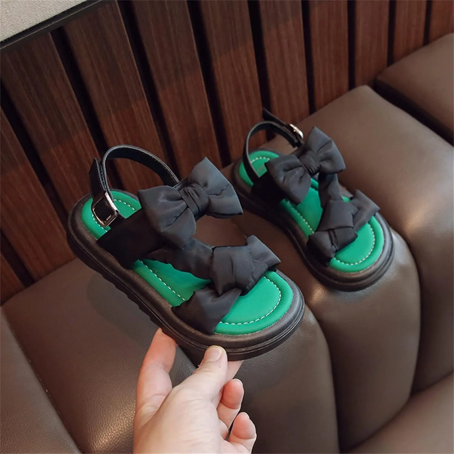 Girls Sandals Dresses Bow Princess Shoes Summer Flat Shoes For Toddler Little Child Big Kids Girls Heel Sandals