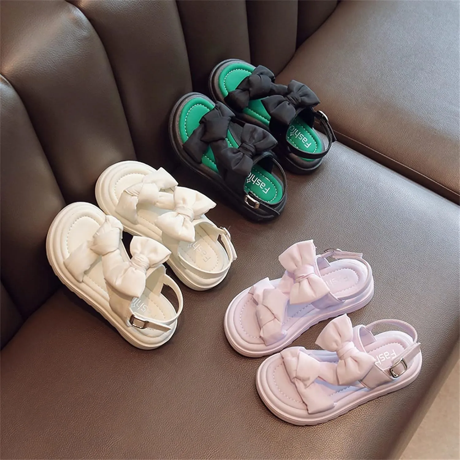 Girls Sandals Dresses Bow Princess Shoes Summer Flat Shoes For Toddler Little Child Big Kids Girls Heel Sandals