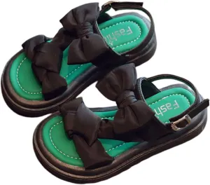 Girls Sandals Dresses Bow Princess Shoes Summer Flat Shoes For Toddler Little Child Big Kids Girls Heel Sandals