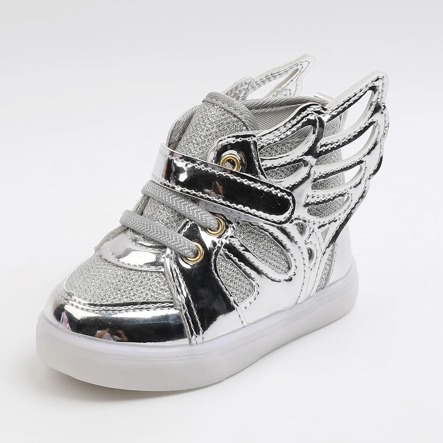 Glitter Light Up Sneaker for Toddler Baby Kids Girls Boys Cozy First Walking Slip On Sport Shoes Outdoor Flat Shoes