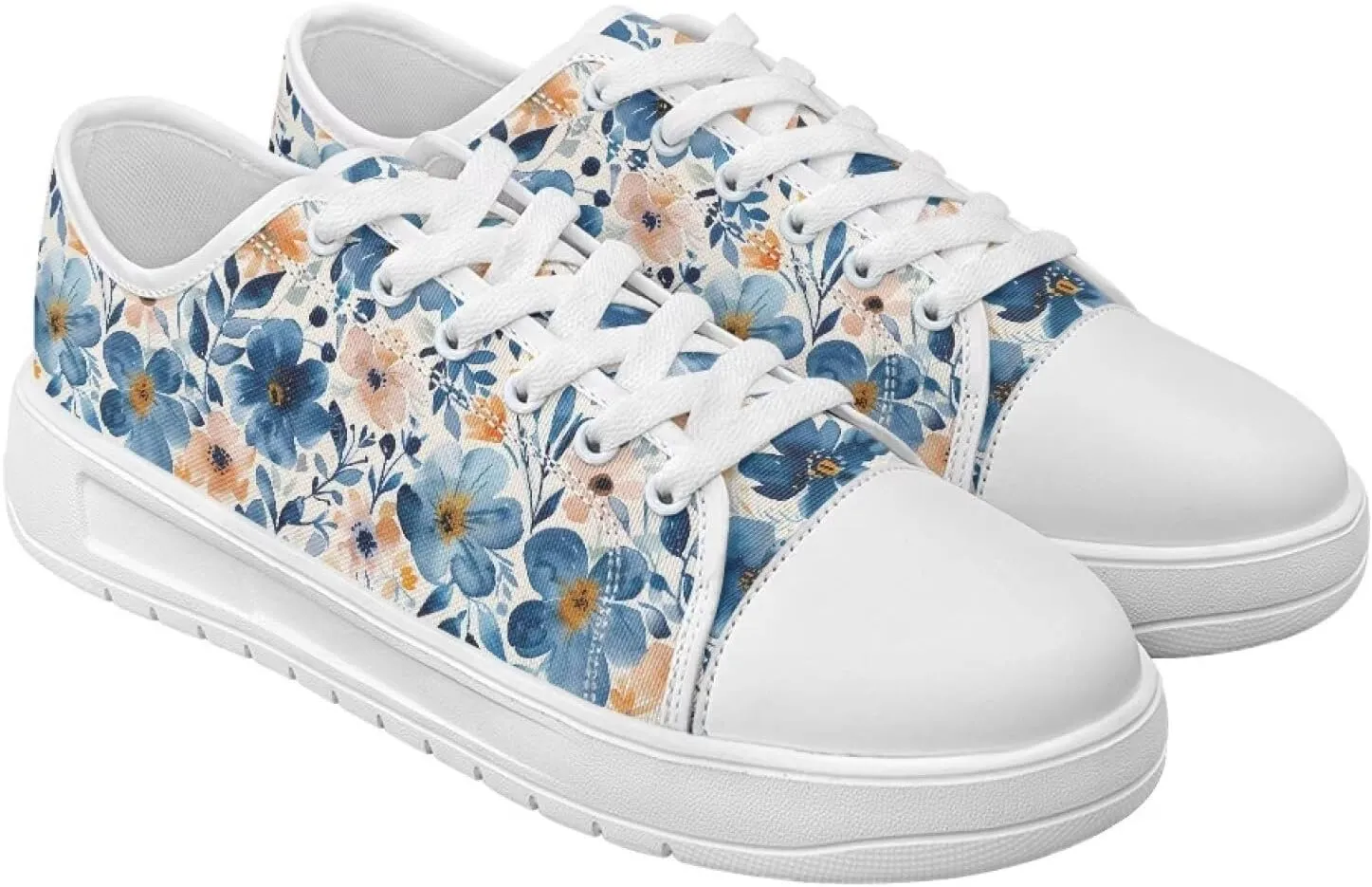 GOSTONG Womens Canvas Shoes Low Cut Classic Lace Up Casual Tennis Sneakers Comfort City Walking Shoe White Size 6-13.5