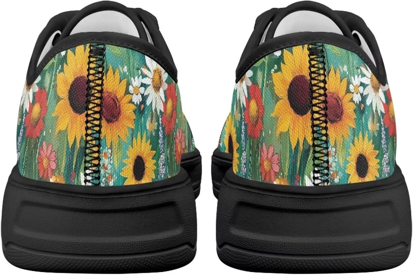 GOSTONG Women's Canvas Shoes Low Top Casual Walking Shoe Classic Comfort Lace Up Tennis Sneakers for Daily Wear Black Size 6-13.5