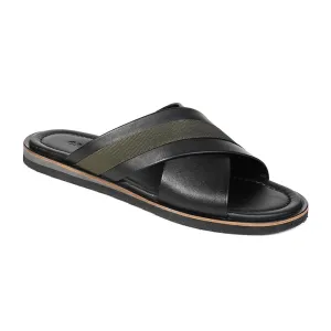 Greyder Men's Comfort Cross Over Slippers In Black