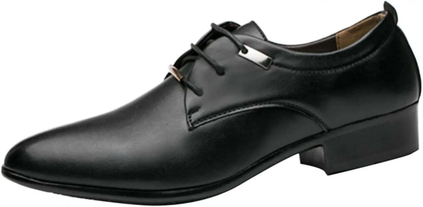 Hbeylia British Prince Dress Shoes Classic Fashion Leather Pointed Toe Tuxedo Oxford Wingtip Dress Shoes Anti Skid Walking Driving Shoes For Men Business Office Work Wedding Party