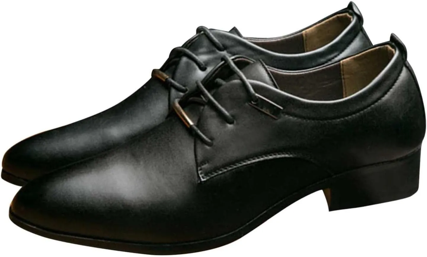 Hbeylia British Prince Dress Shoes Classic Fashion Leather Pointed Toe Tuxedo Oxford Wingtip Dress Shoes Anti Skid Walking Driving Shoes For Men Business Office Work Wedding Party