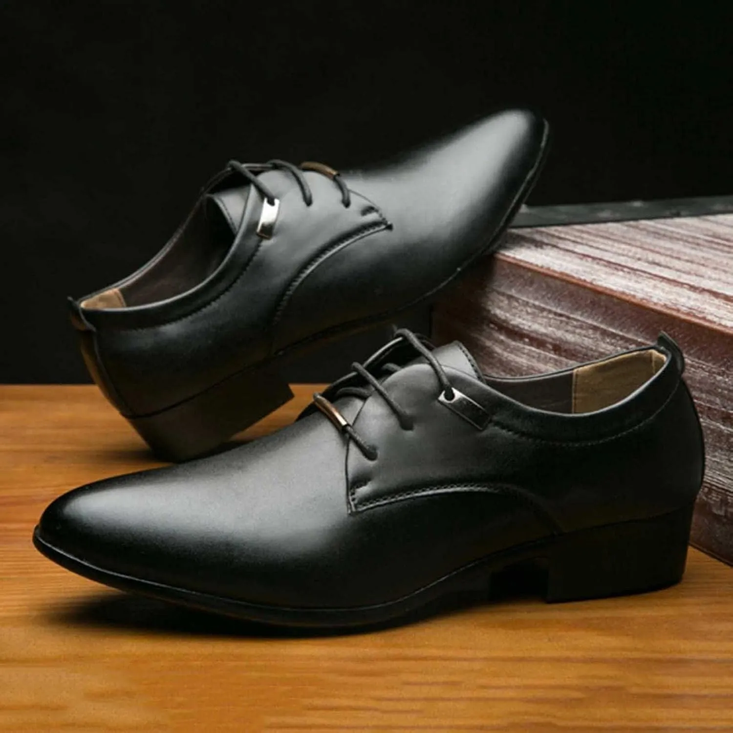 Hbeylia British Prince Dress Shoes Classic Fashion Leather Pointed Toe Tuxedo Oxford Wingtip Dress Shoes Anti Skid Walking Driving Shoes For Men Business Office Work Wedding Party