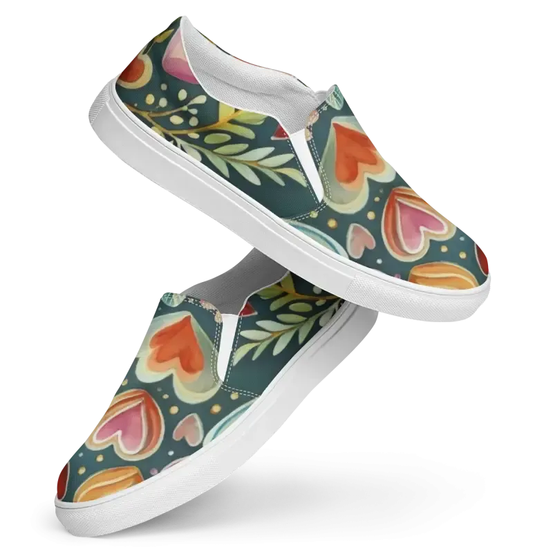 Heart it Colorful Canvas Slip on Shoes for Women