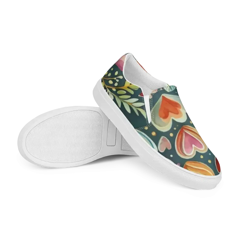 Heart it Colorful Canvas Slip on Shoes for Women