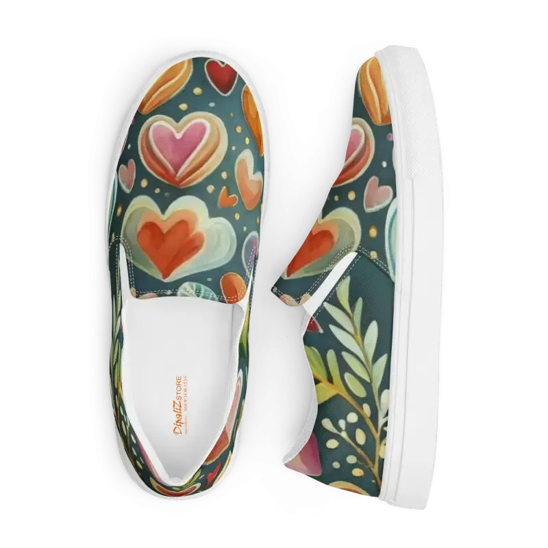 Heart it Colorful Canvas Slip on Shoes for Women